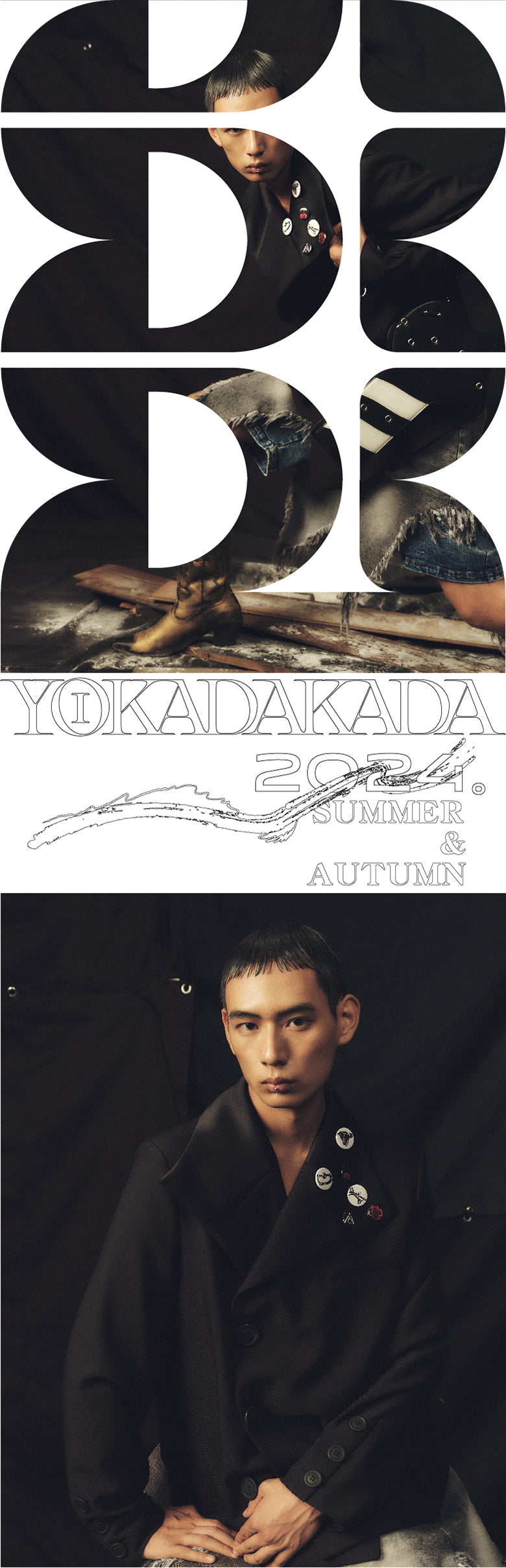 Large button shiny collar short suit