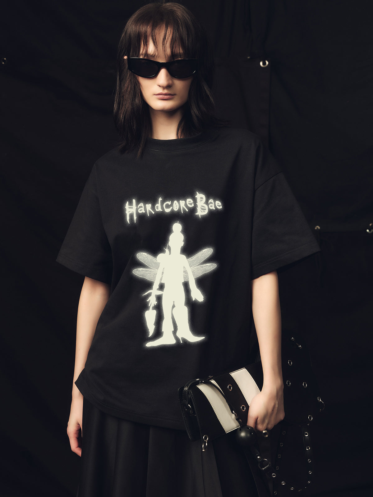 Asymmetric Elf Black T-shirt