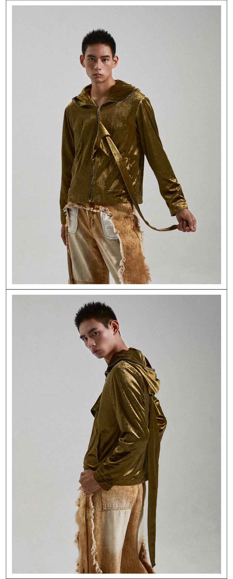 Golden strap angel hoodie