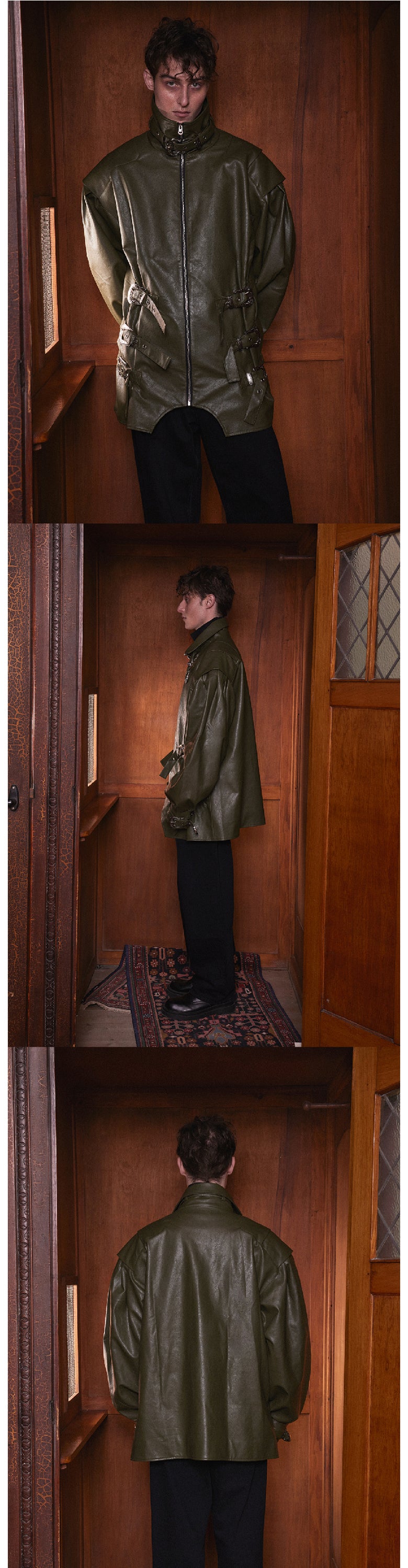 Vintage leather jacket with silhouette