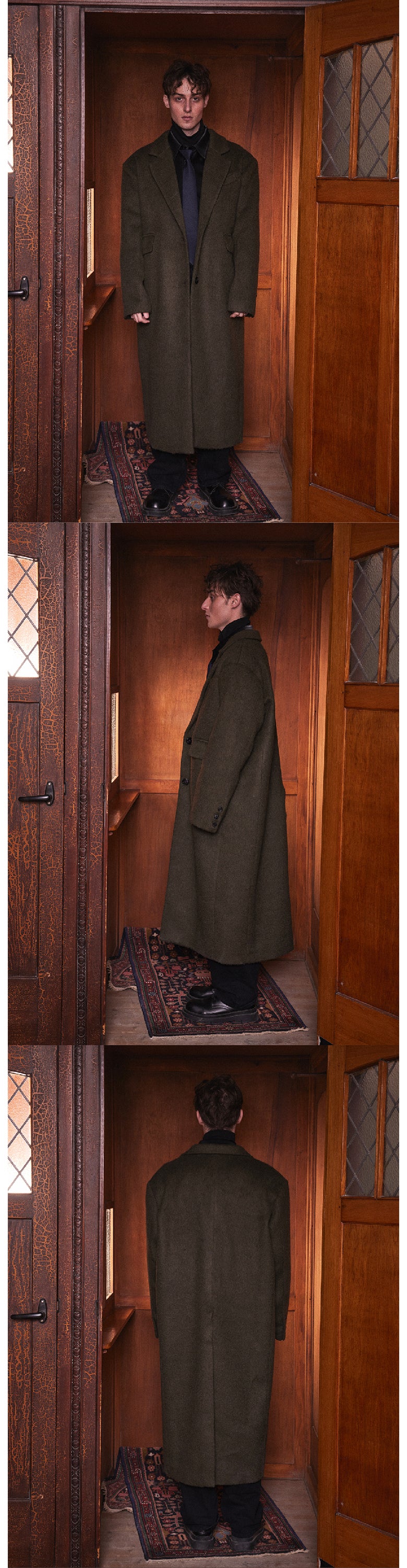 Wool wool oversized long jacket