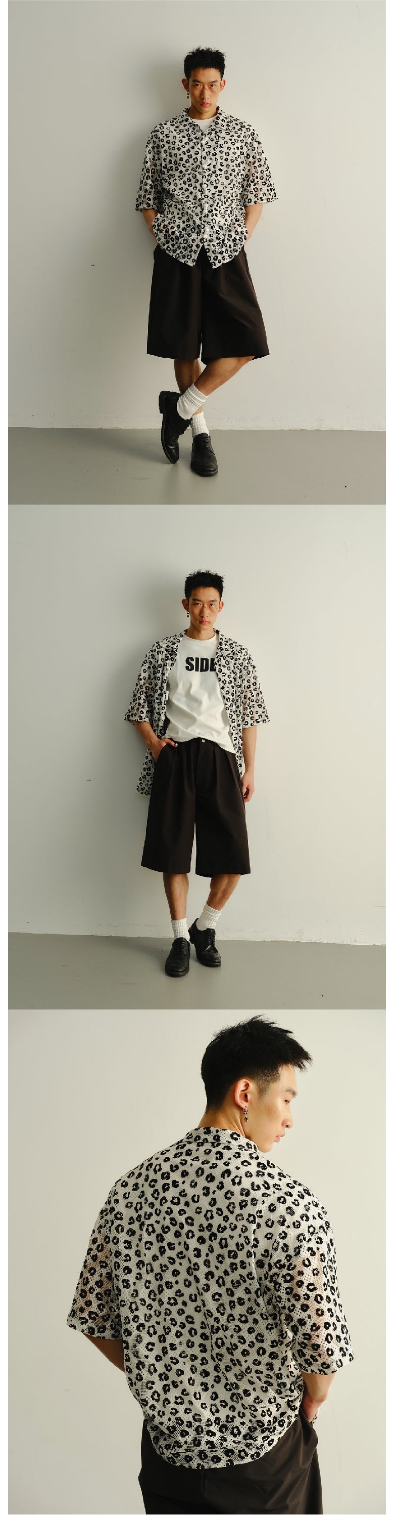 Leopard print silhouette shirt