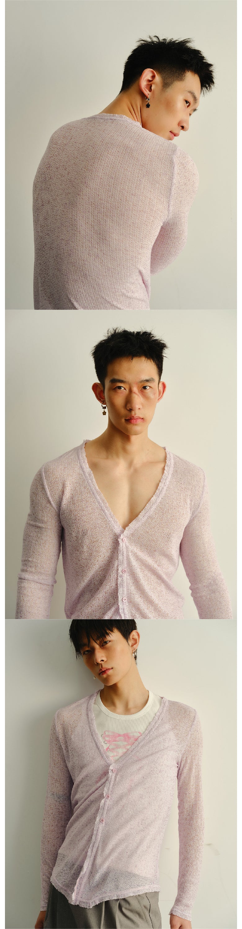 Hollow knit cardigan