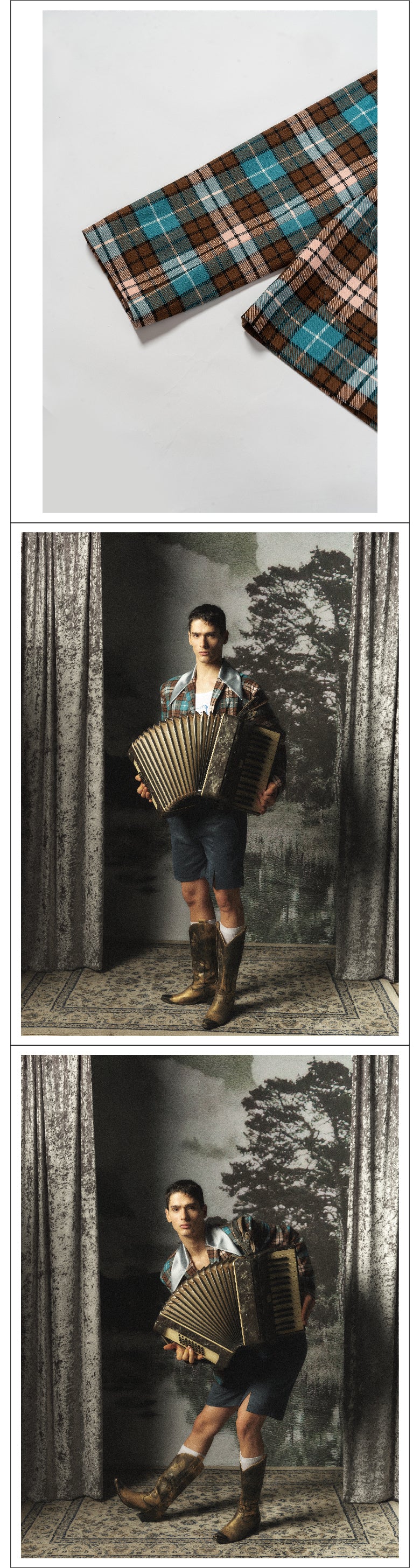 Bright retro checkered suit