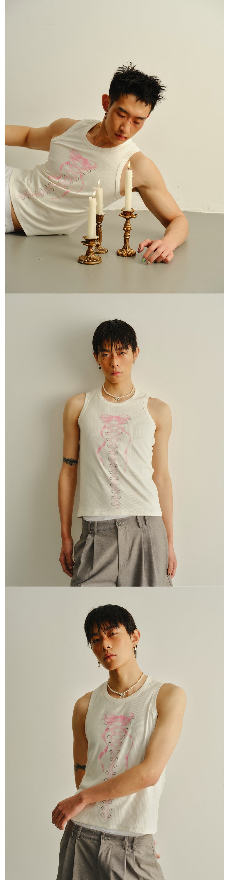 Bow tie strap printed vest