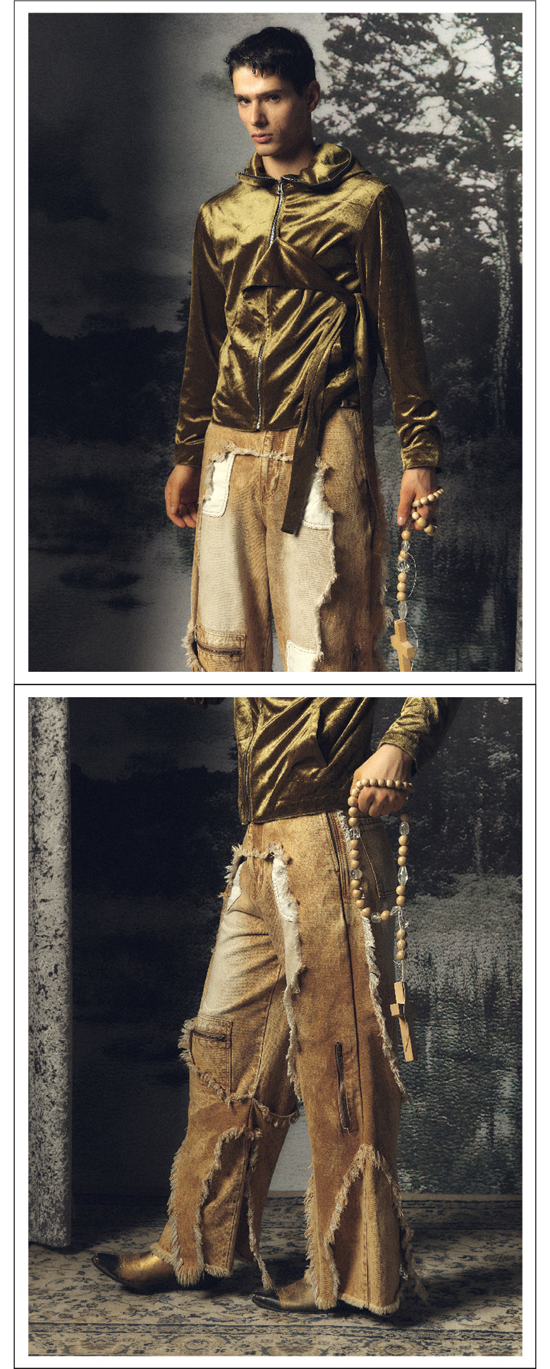 Golden strap angel hoodie