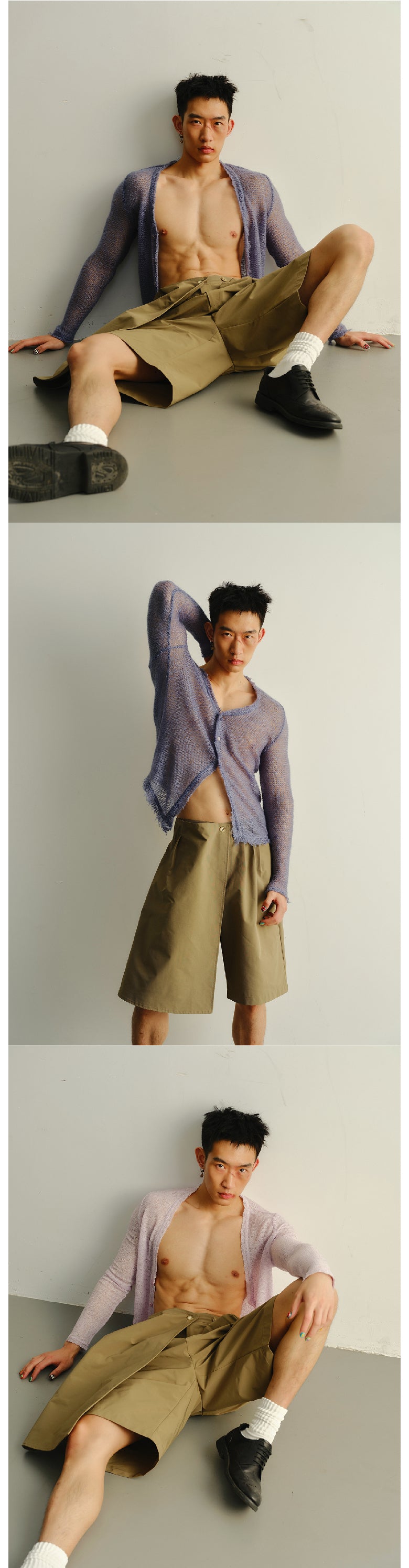 Hollow knit cardigan