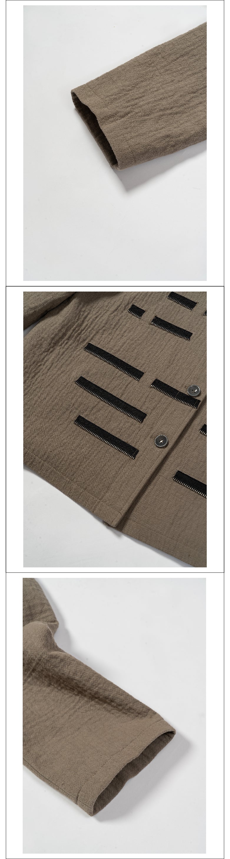 Zipper decoration retro round neck jacket