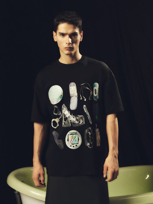 Full picture y2k printed loose T-shirt