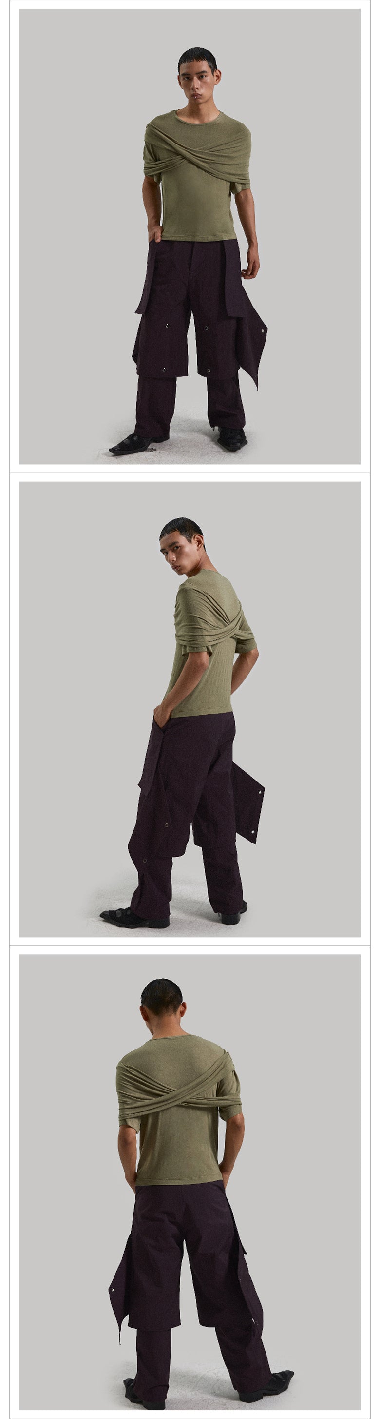 Deep purple functional alien eye pants