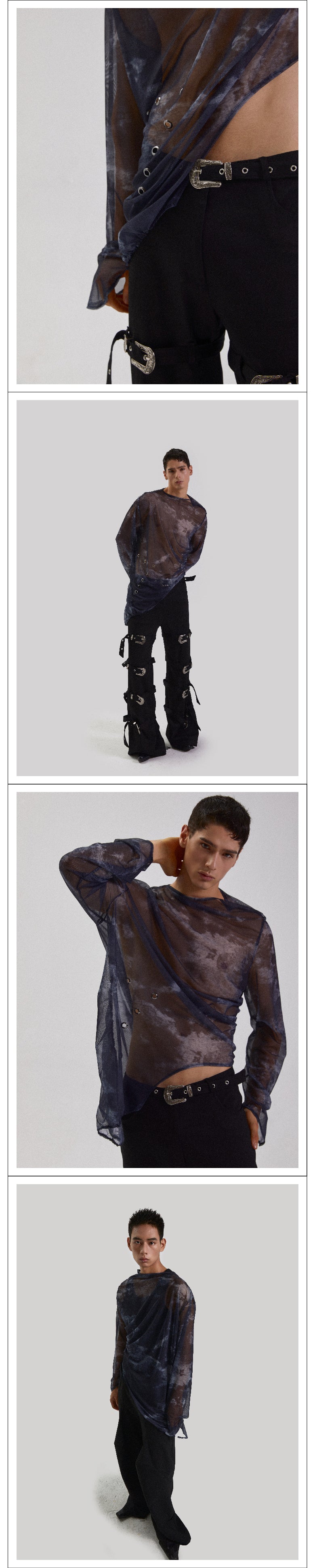 Long sleeved sheer sexy see through top