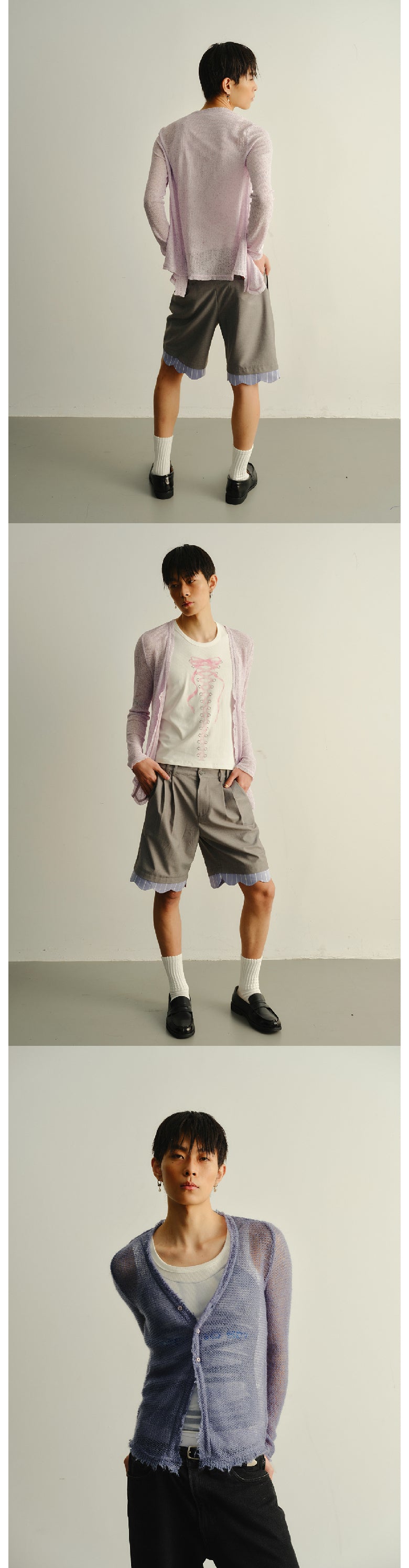 Hollow knit cardigan