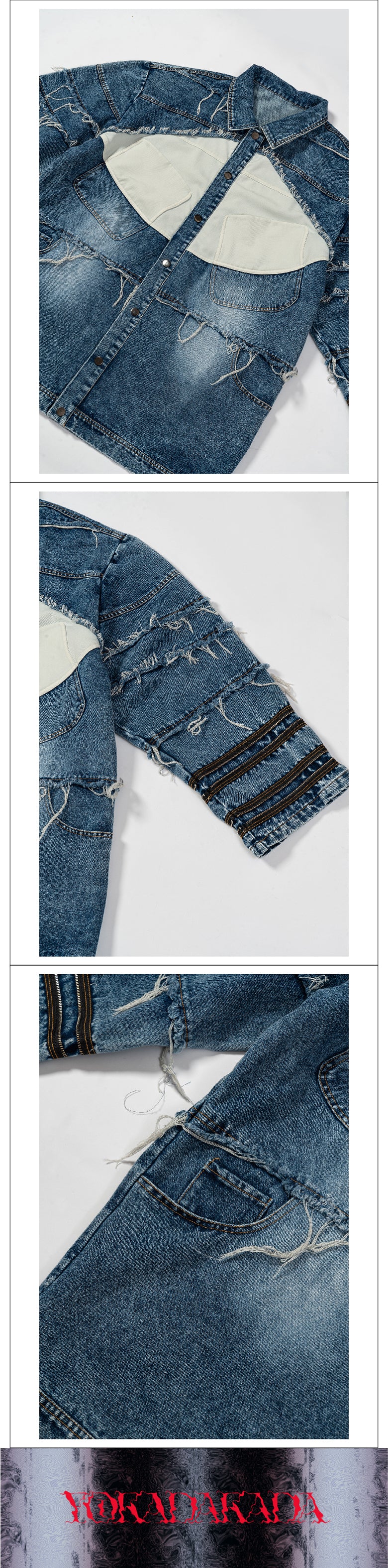 Edge stacked wide denim jacket