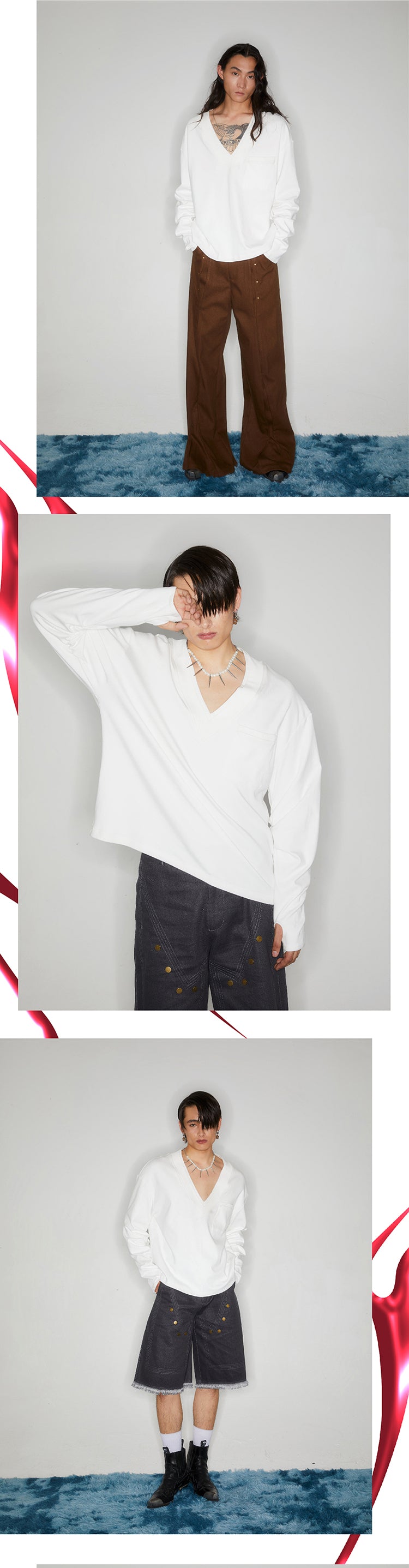 White low cut hoodie