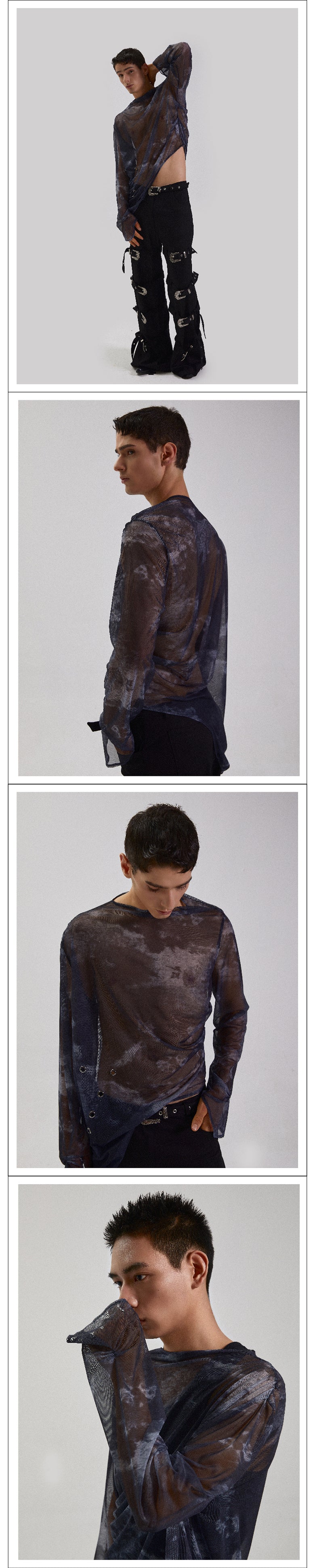 Long sleeved sheer sexy see through top