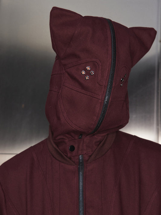 Dark red perforated jacket