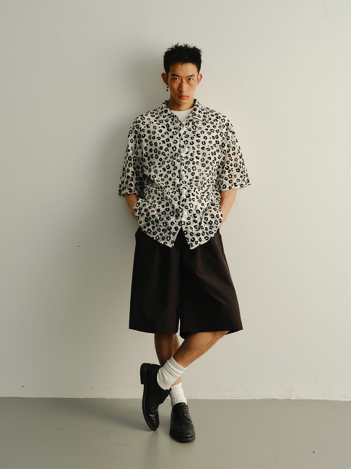 Leopard print silhouette shirt