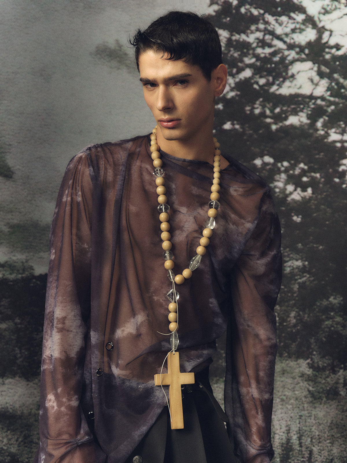 Long sleeved sheer sexy see through top