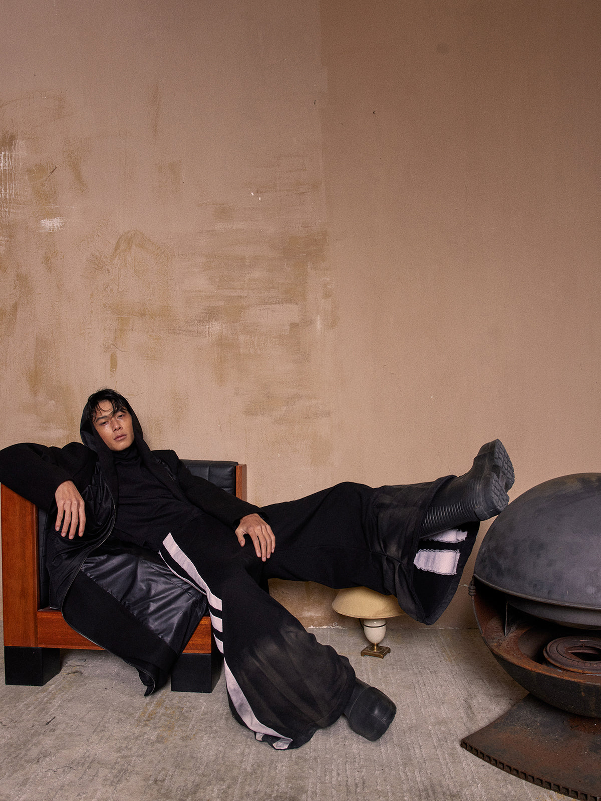 Two tone printed wide leg sports pants