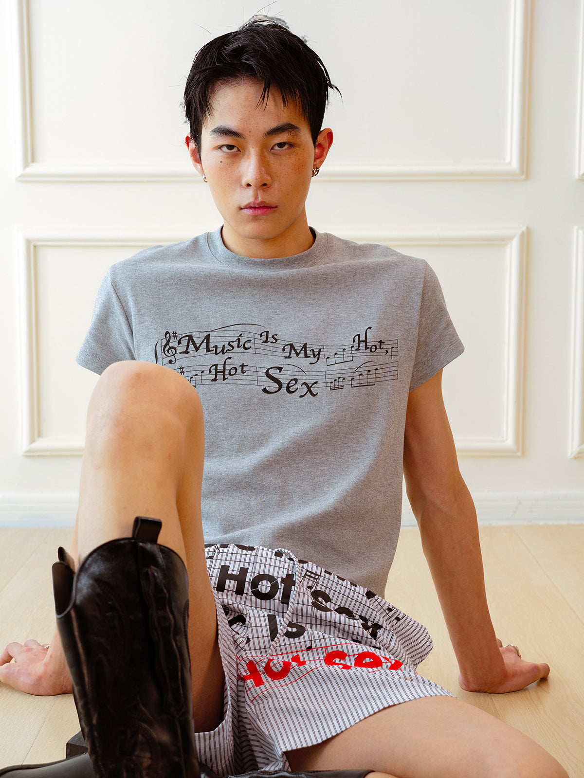 Score printed T-shirt