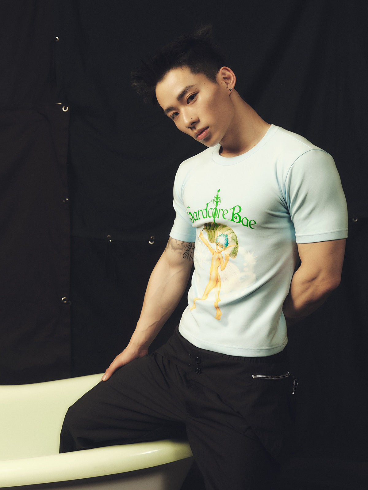 Hard Core Baby Blue Elf Tight T-shirt