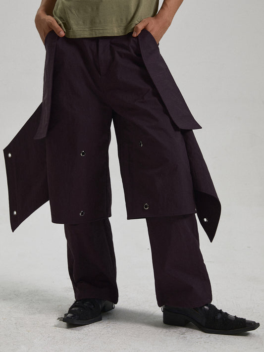 Deep purple functional alien eye pants