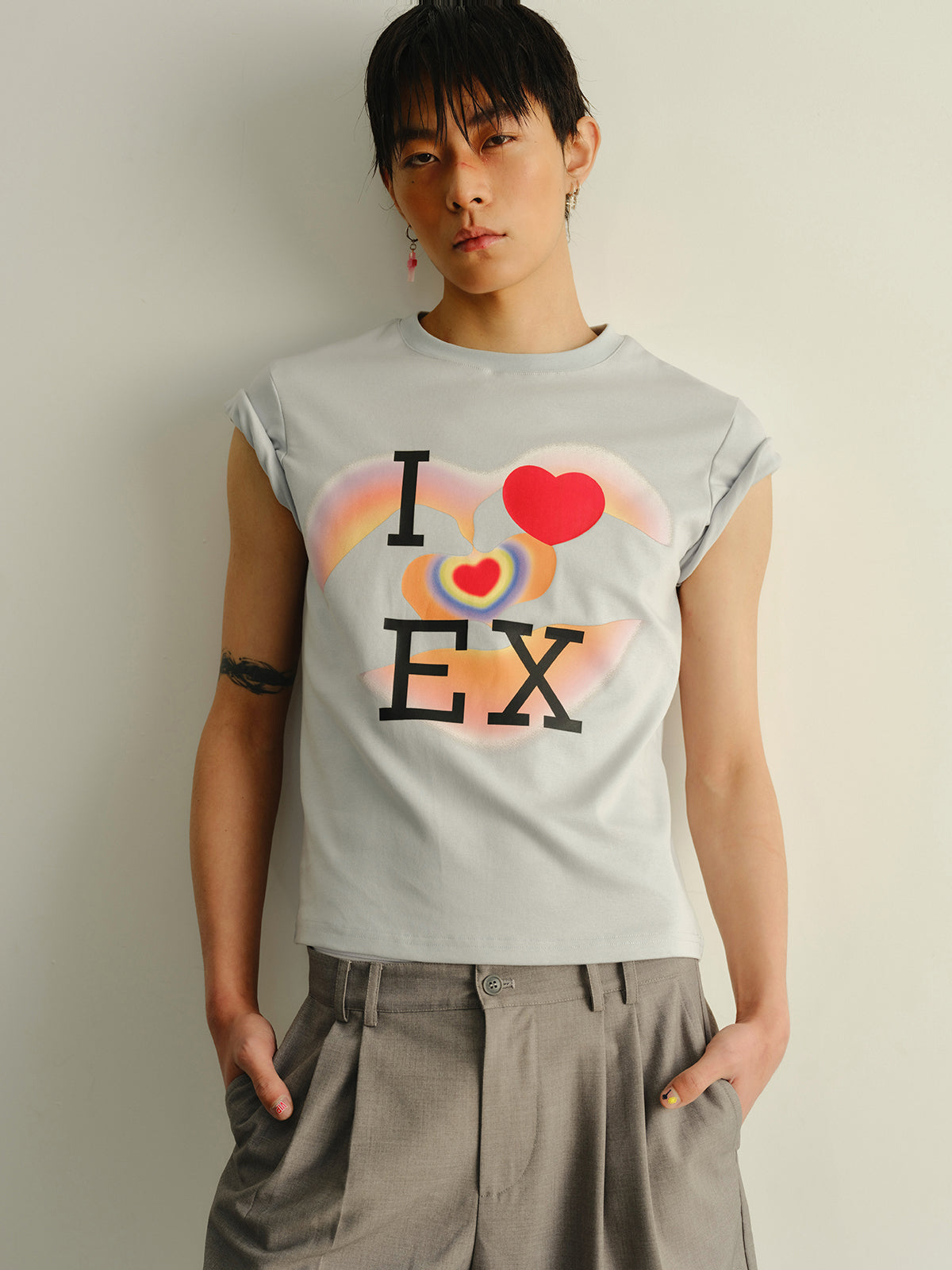 I love my ex's light blue T-shirt