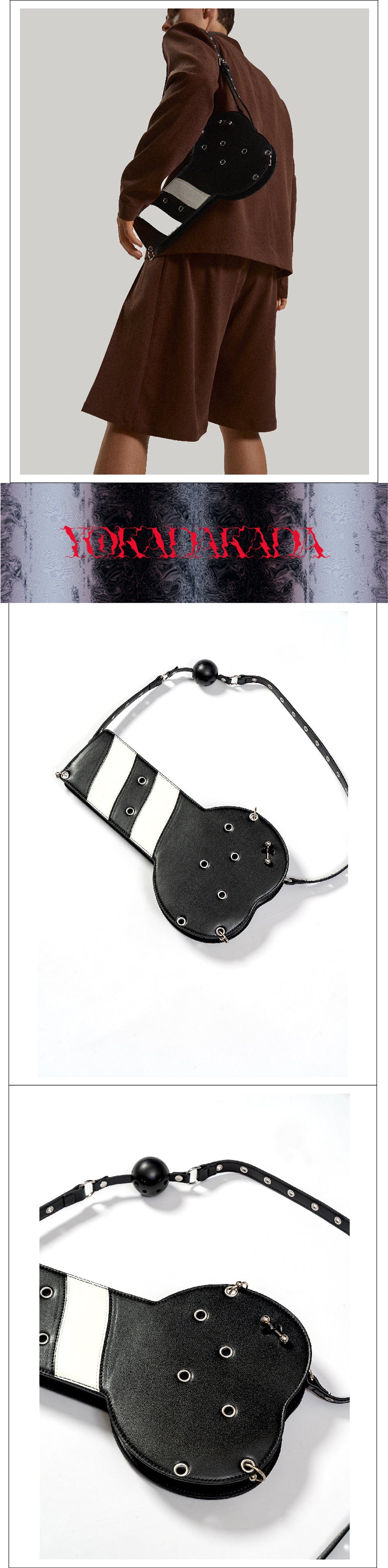 Leather backpack and underarm bag