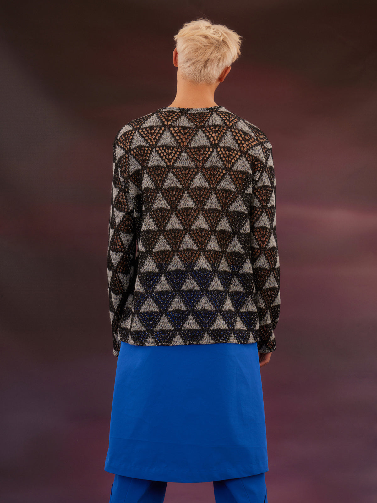 Triangle hollow fishing net sweater