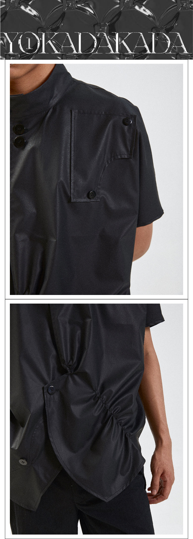 Black detachable apron pants