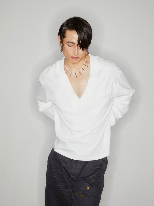 White low cut hoodie