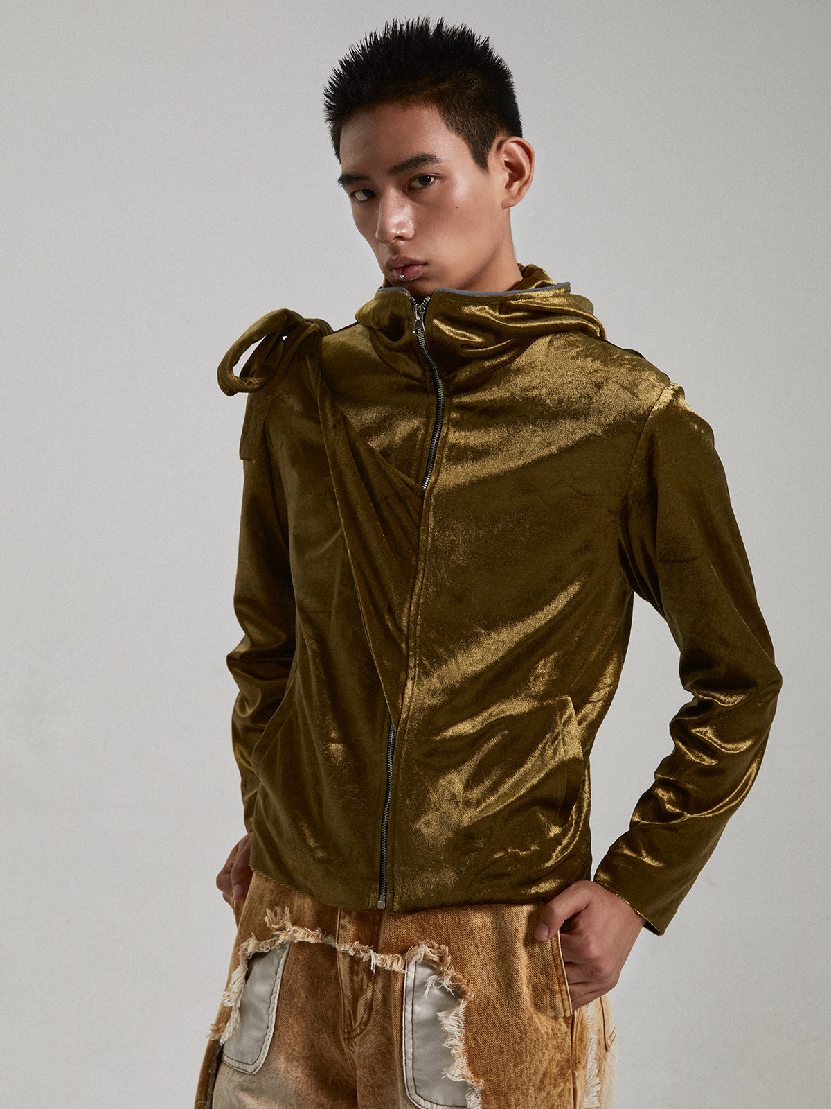 Golden strap angel hoodie