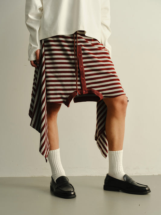 Stripe reversed sweatshirt shorts