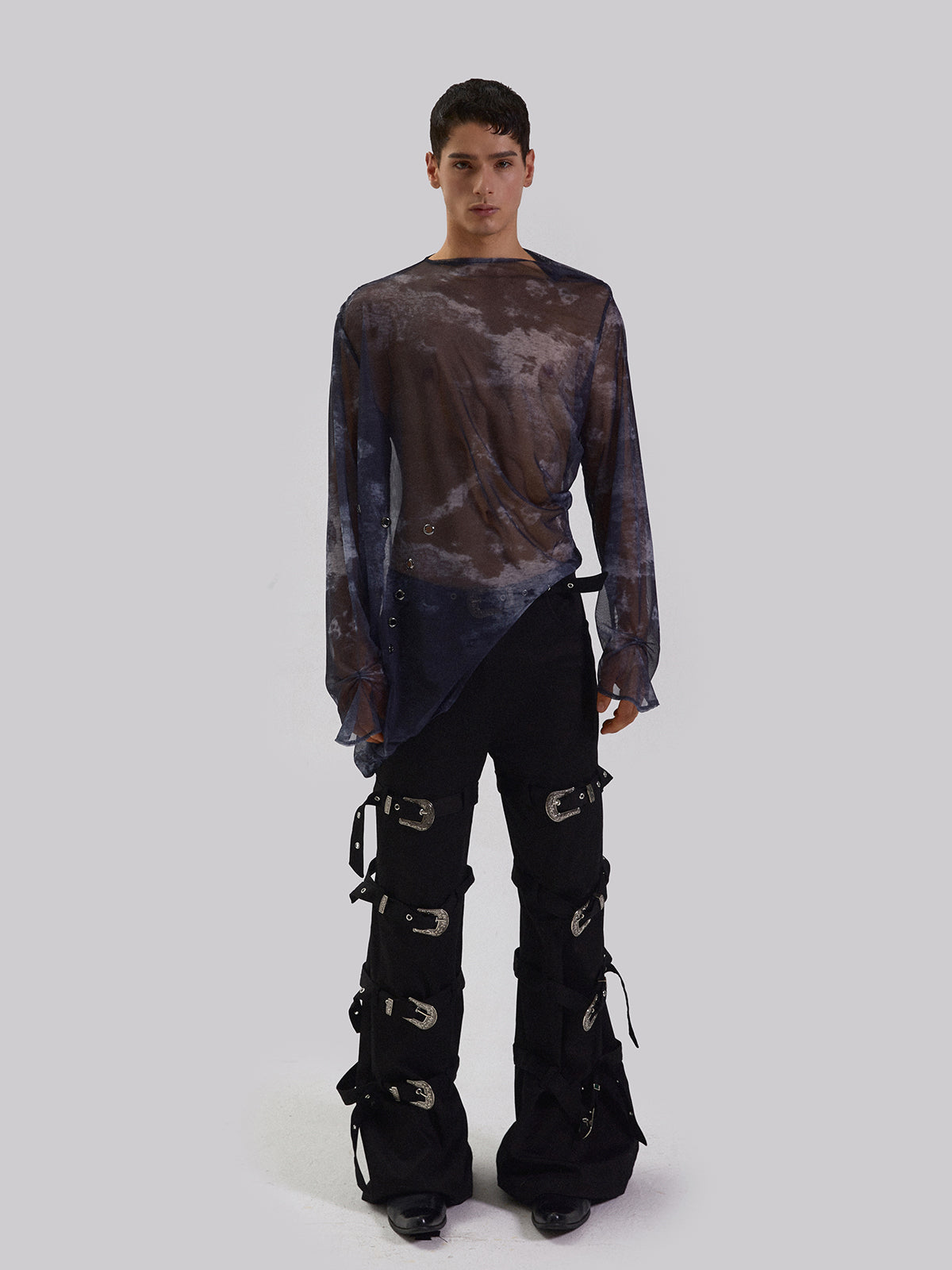 Long sleeved sheer sexy see through top