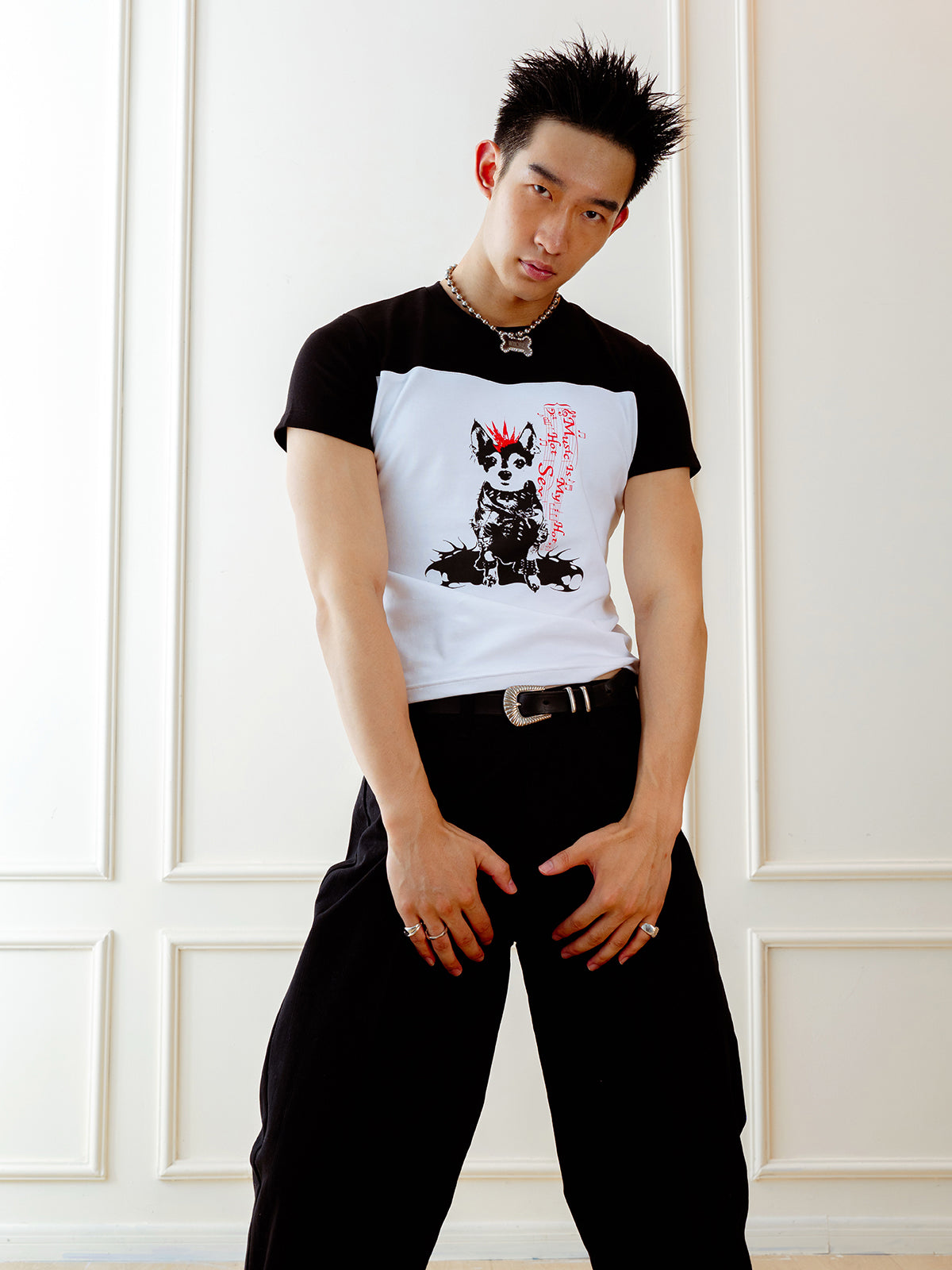 Punk Dog Printed T-shirt