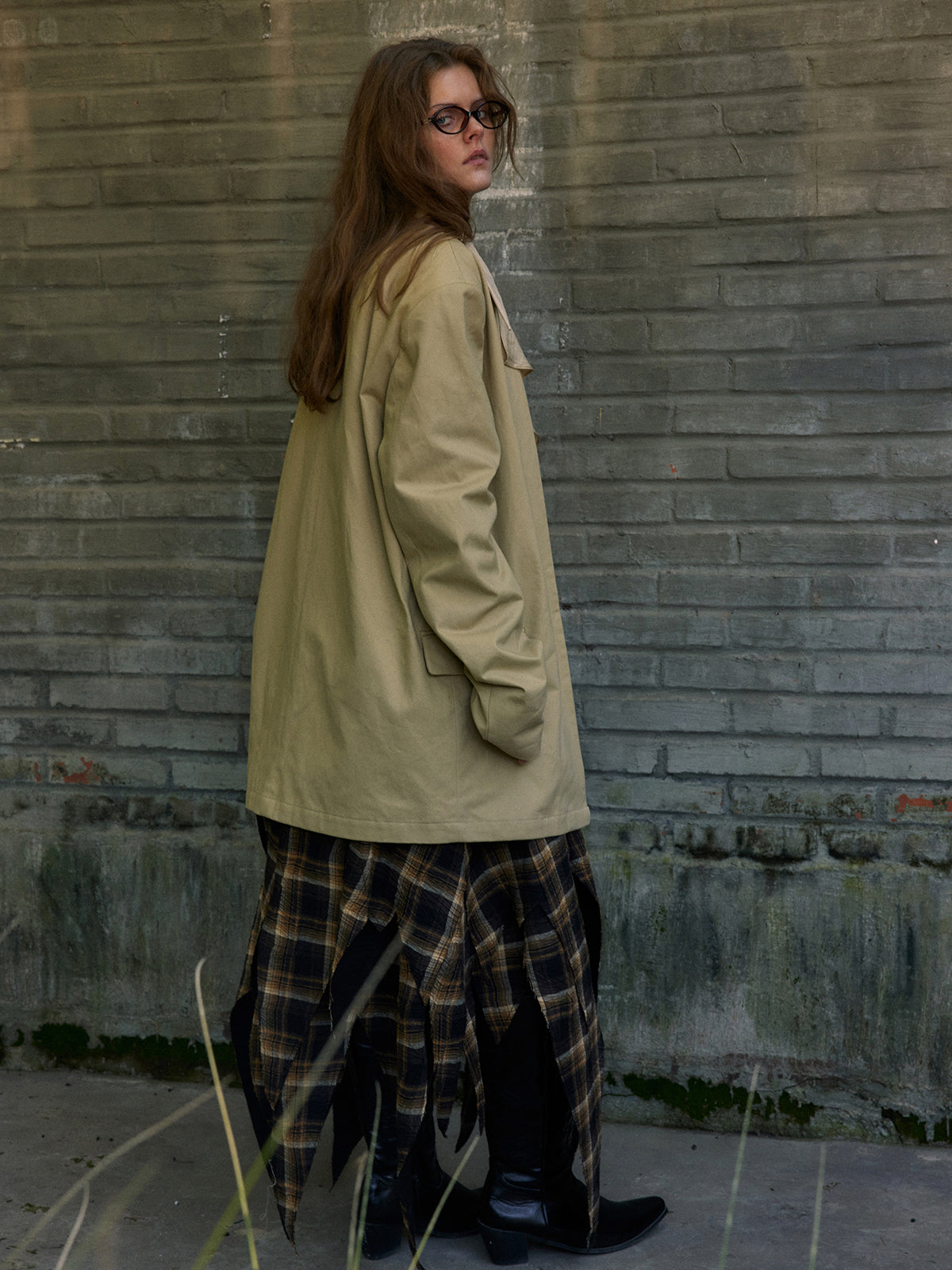 Double layered ruffle collar vintage suit