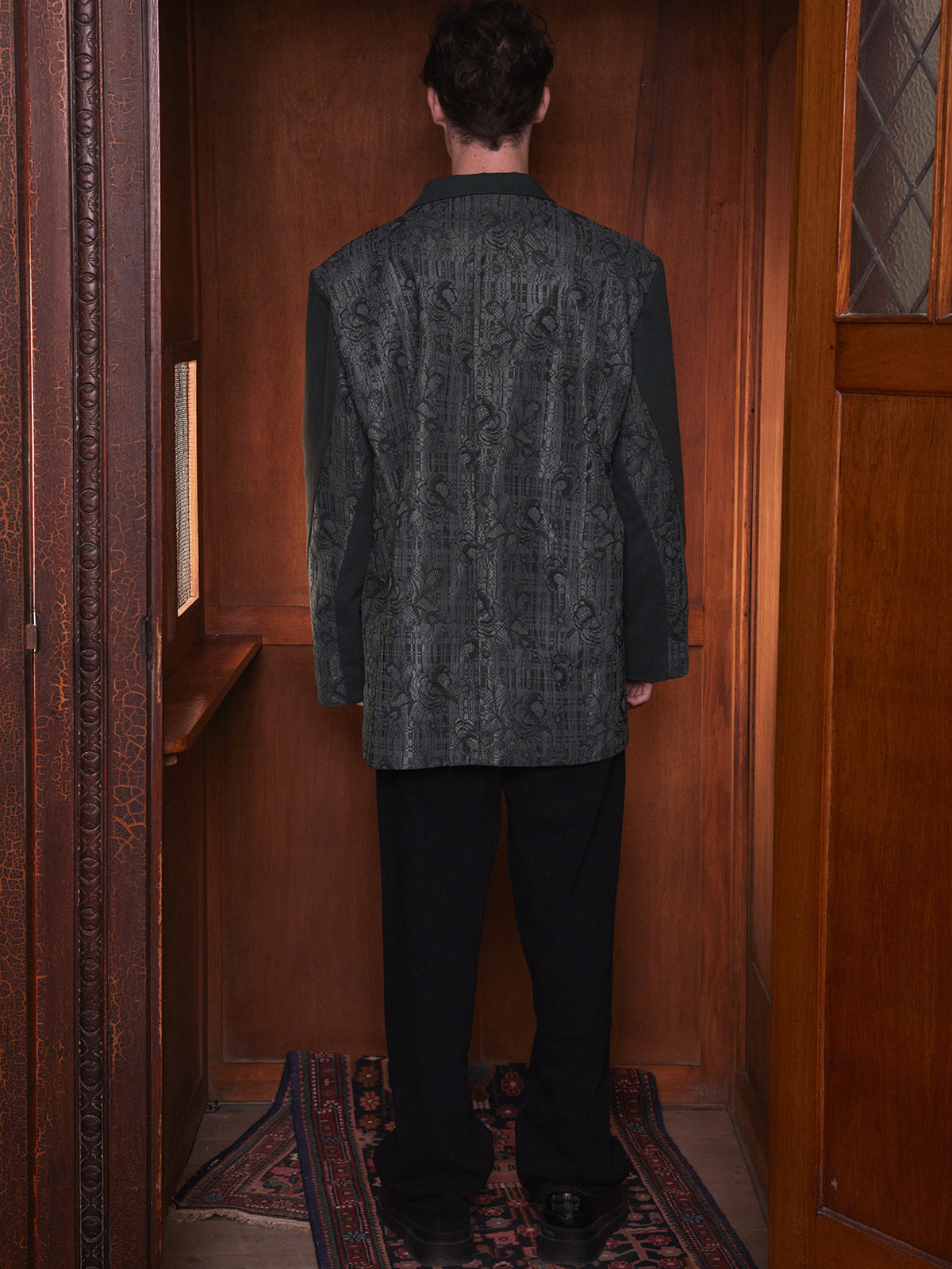 Dark green lace patchwork suit