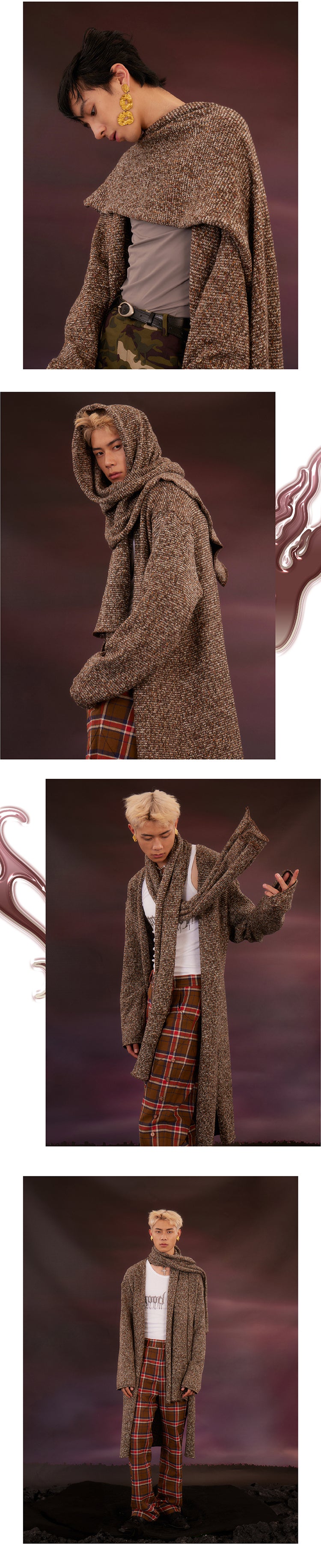 Scarf Loose Split Sweater