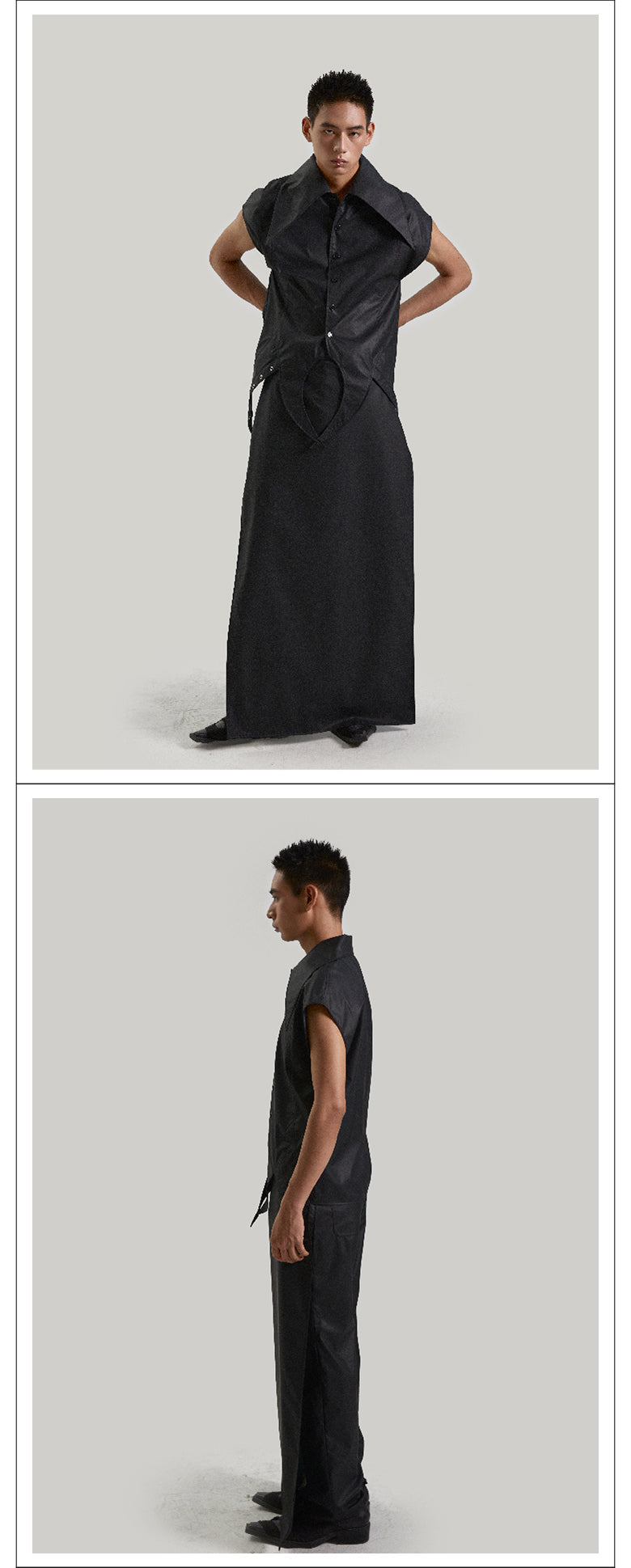 Black irregular hem sleeveless top