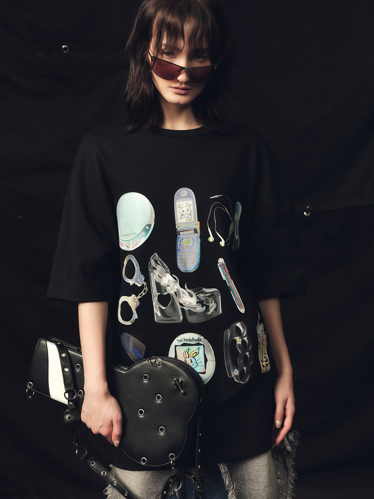 Full picture y2k printed loose T-shirt