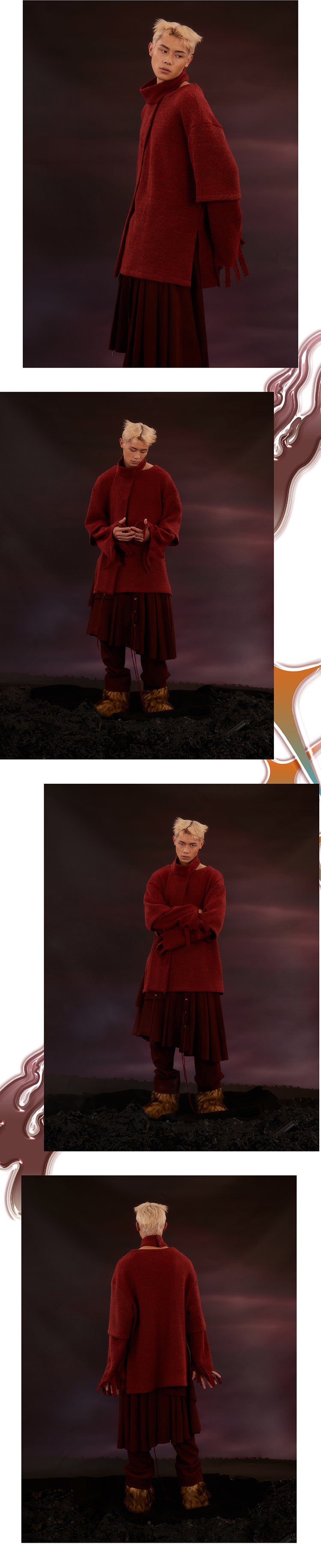 Scarf and tattered sweater