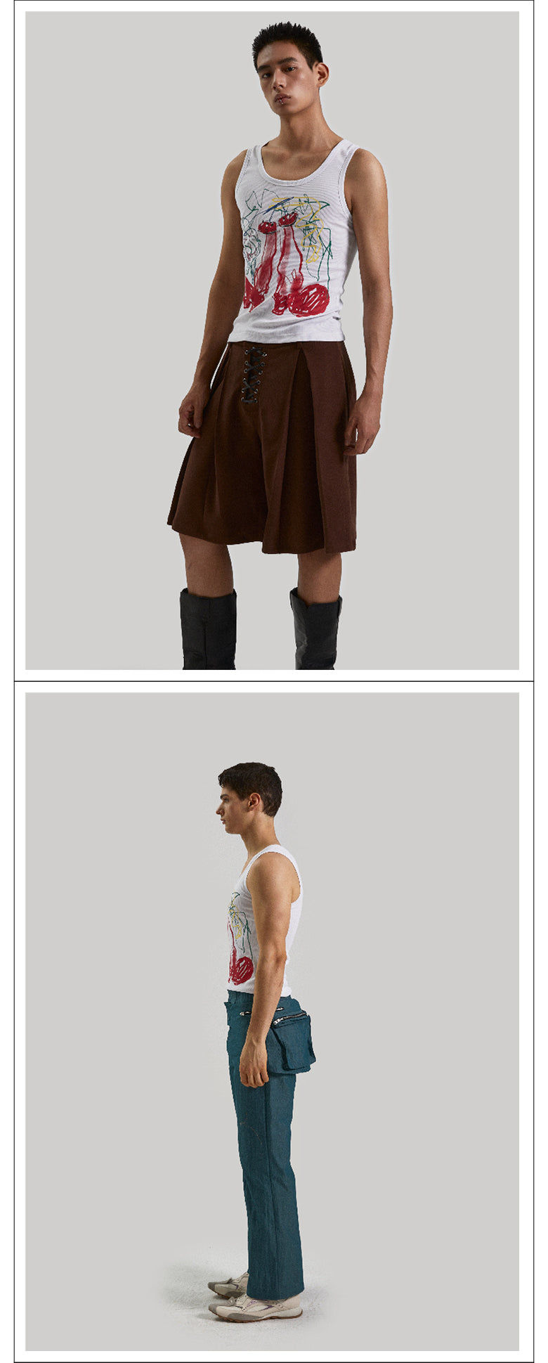 Cherry Graffiti Short Stroke Tank Top