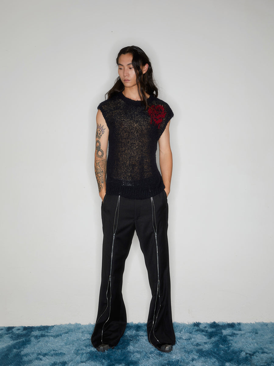 Black long zippered pants