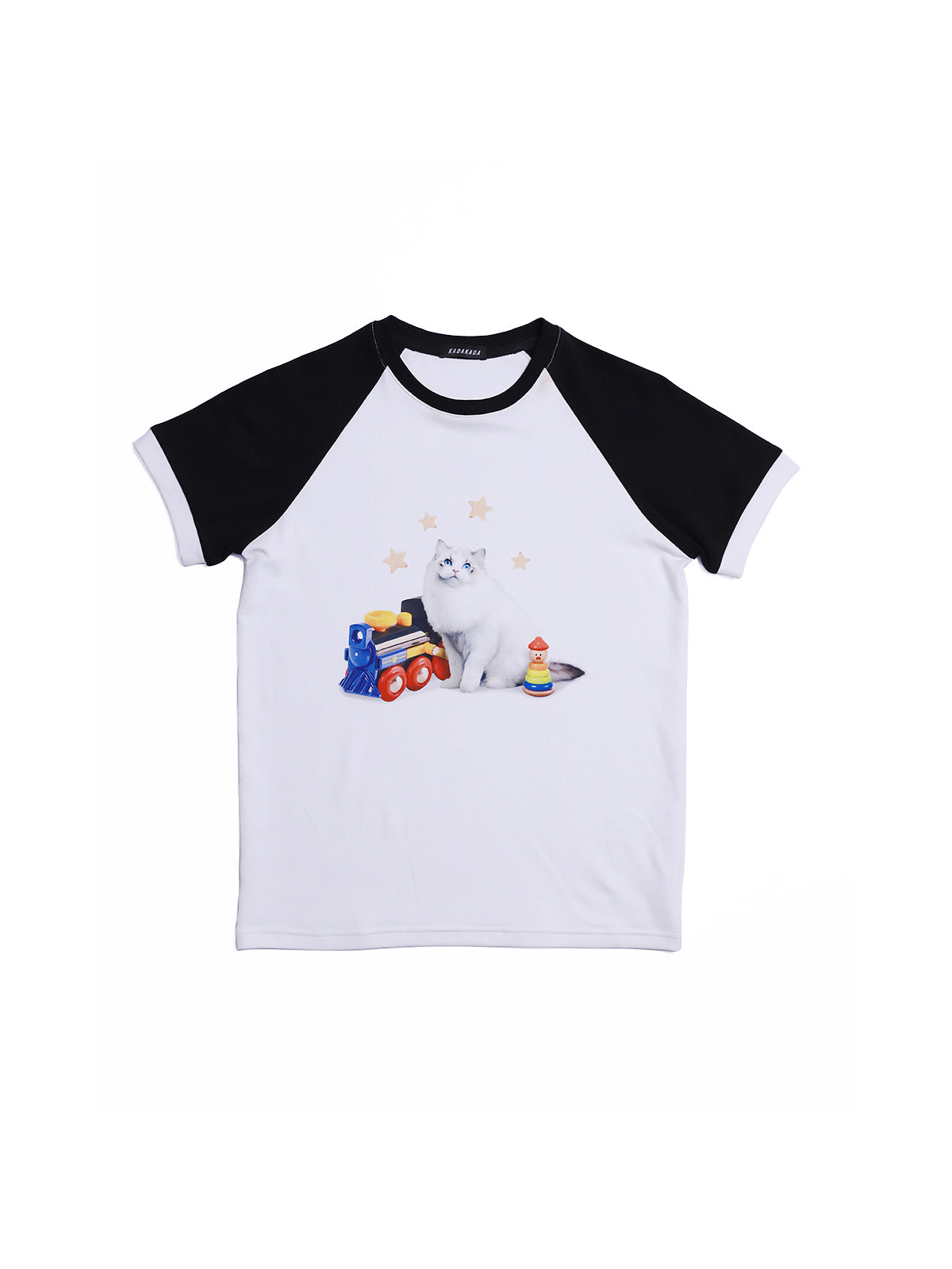 Kitten building block shoulder T-shirt