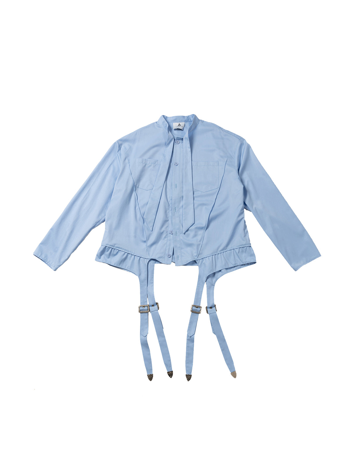 Blue suspender socks design bow tie shirt