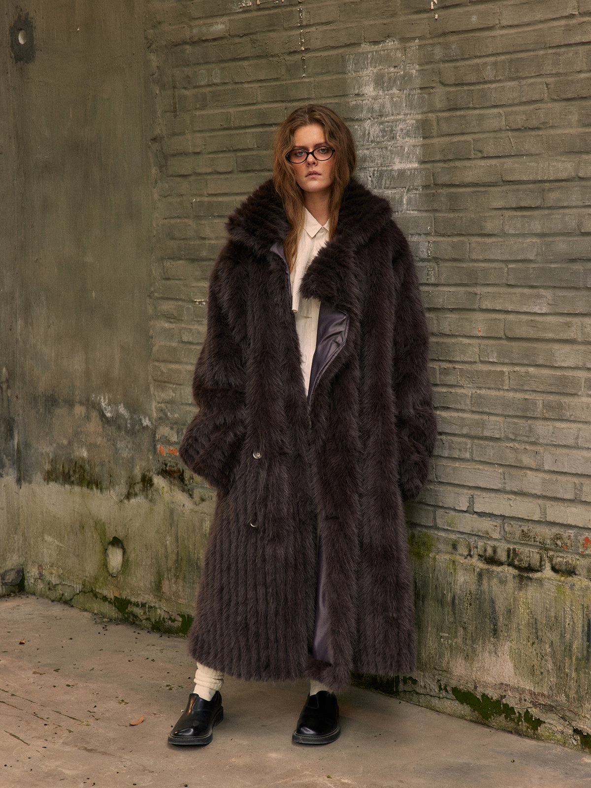 Deep brown long eco-friendly coat