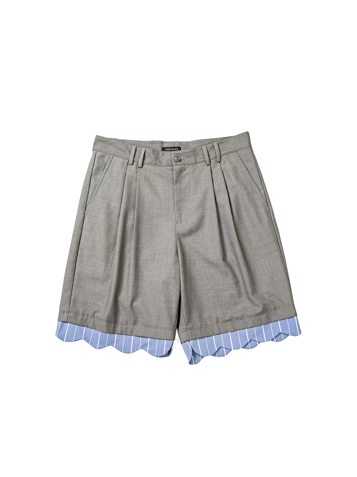 Arrow pants with ruffled edges, suit shorts