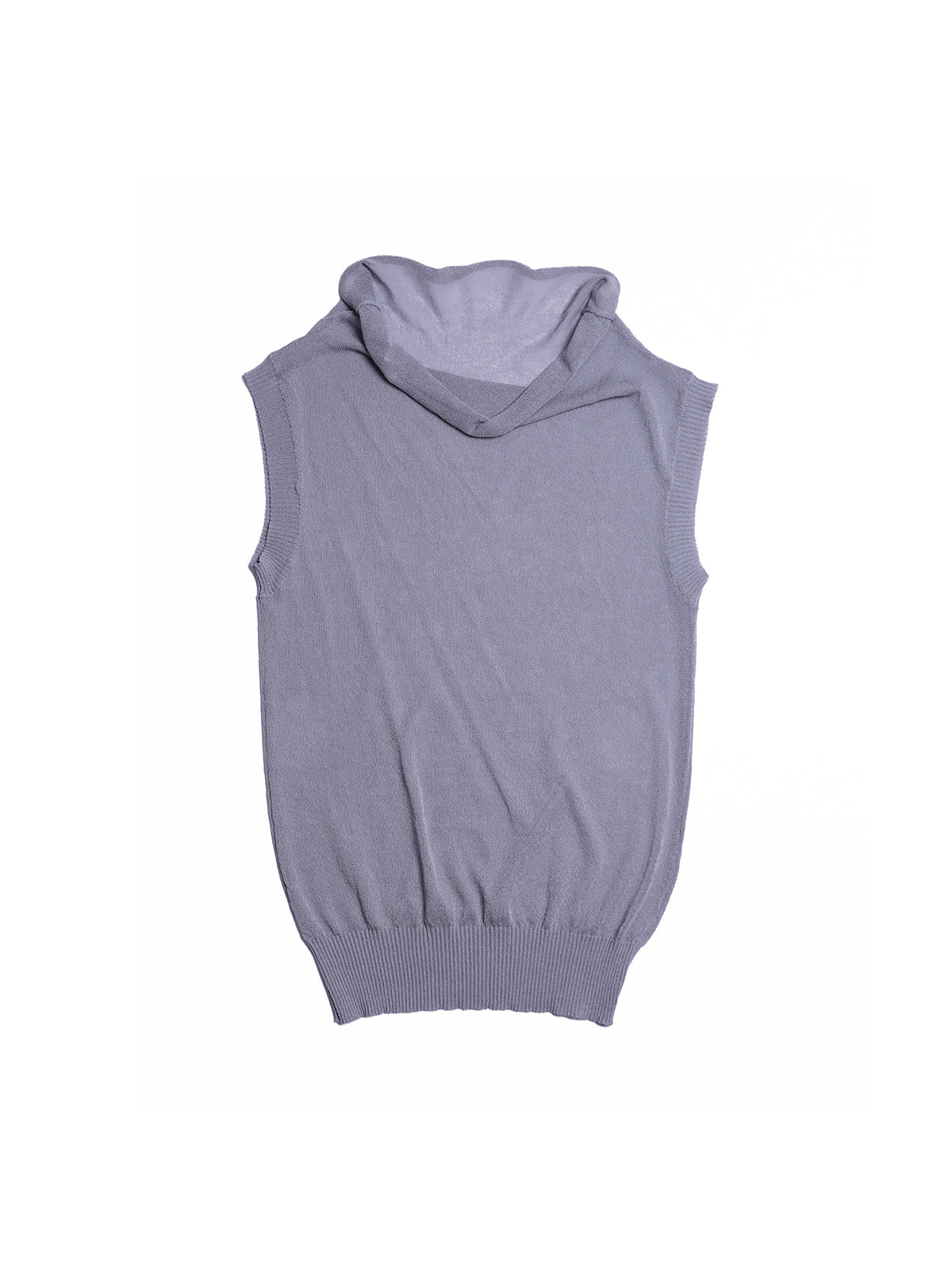 Grey collar sleeveless knit sweater
