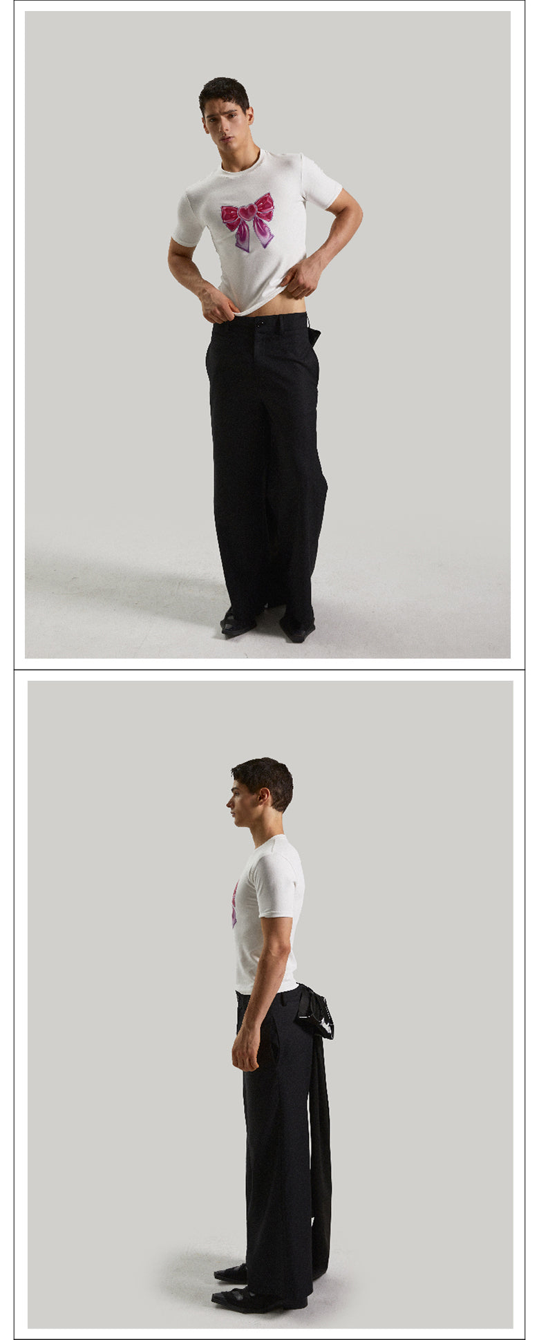 Y2k Vintage Bow Printed Tight T-shirt