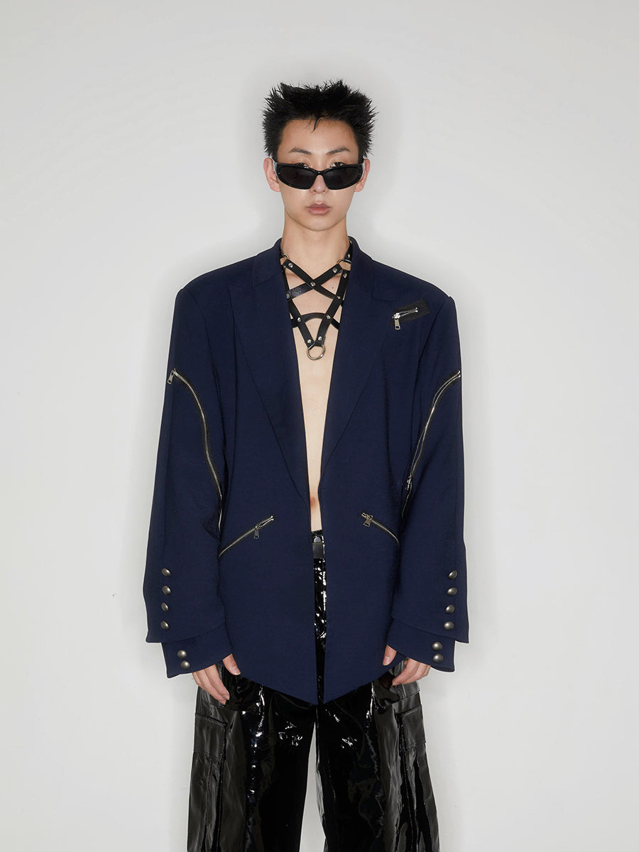 Hollow out double sleeved suit